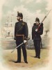 Капитан и солдат голландской морской пехоты (иллюстрация к работе Onze krijgsmacht met bijshriften... (голл.), изданной в Гааге в 1886 году)