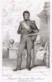 Лоран Трюге  (1752-1839), адмирал Франции с 1831 года. Galerie des Marechaux de France par Ch. Gavard, Париж, 1839 год. 