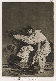 Скверная ночь (Mala noche). Лист 36 из сюиты «Капричос» Франсиско Гойи. Отпечаток 1856 года.