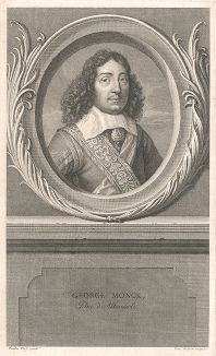 Джордж Монк, 1-й герцог Альбемарль (1608--1670) - английский адмирал и полководец, один из инициаторов и руководителей реставрации Стюартов в 1660 г. 