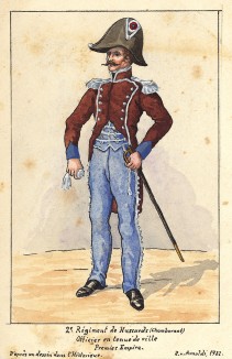 Офицер 2-го полка французских гусар в парадной форме. Коллекция Роберта фон Арнольди. Германия, 1911-28