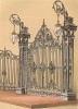 Изящные кованые ворота от мастеров лондонской фирмы Baily & Son, украшенные стеклянными фонарями. Каталог Всемирной выставки в Лондоне 1862 года, т.2, л.103.