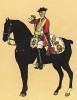 Английский драгун полка Её Величества королевы в 1742 году (из популярной в нацистской Германии работы Мартина Лезиуса Das Ehrenkleid des Soldaten... Берлин. 1936 год)