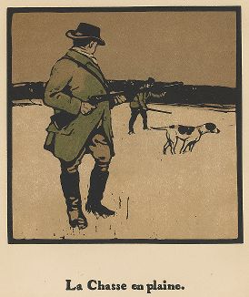 Охота на равнине. Ксилография сэра Уильяма Николсона, 1890-е гг.