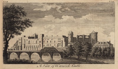 Вид на знаменитый замок Уорвик (Англия) (из A New Display Of The Beauties Of England... Лондон. 1776 г. Том 2. Лист 249)
