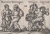 Ноябрь и декабрь. Гравюра Ганса Зебальда Бехама из сюиты "Крестьянские праздники, или двенадцать месяцев", лист 6, 1546-47 гг. 