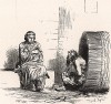 Диоген в бочке. В образе древнегреческого философа Диогена художник изобразил д’Аламбера, предпочитавшего скромную, но свободную жизнь в Париже всем благам и денежному содержанию,  предложенным ему прусским королем при условии его переезда в Потсдам.