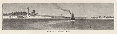 Устье реки Саванна-ривер. Лист из издания "Picturesque America", т.I, Нью-Йорк, 1872.