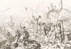 Победа христианской армии над турками в морском сражении при Лепанто 7 октября 1571 года. Storia Veneta, л.113. Венеция, 1864