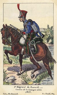 1812 г. Кавалерист 1-го полка французских гусар. Коллекция Роберта фон Арнольди. Германия, 1911-28