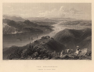 Босфор. Вид на генуэзскую крепость. The Beauties of the Bosphorus, by miss Pardoe. Лондон, 1839