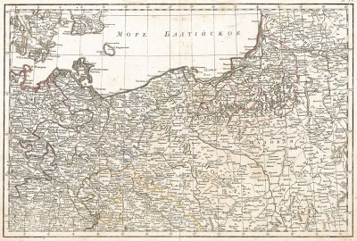 Карта части Польши и Саксонии. Россия, 2-я четверть XIX века.