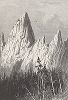 Скалы Зазубренные, Северная Калифорния. Лист из издания "Picturesque America", т.I, Нью-Йорк, 1872.