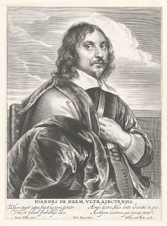 Ян Давидс де Хем (1606--1683/4) - нидерландский художник, выдающийся мастер натюрморта. Гравюра Паулюса Понтиуса с оригинала Яна Ливенса. 