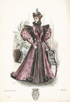 Французская мода из журнала La Mode de Style, выпуск № 6, 1896 год.