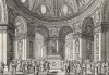Павел проповедует учение Иисуса Христа в синагоге в Фессалонике (из Biblisches Engel- und Kunstwerk -- шедевра германского барокко. Гравировал неподражаемый Иоганн Ульрих Краусс в Аугсбурге в 1700 году)