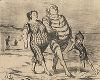 Семья Прюдомм на море. Литография Оноре Домье из серии "Водные зарисовки", опубликованная в журнале Le Charivari, 1854 год