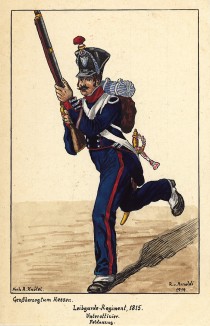 1815 г. Унтер-офицер гвардейского пехотного полка Великого герцогства Гессен в полевой форме. Коллекция Роберта фон Арнольди. Германия, 1911-29