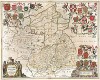 Карта графства Кембриджшир. Comitatus Cantabrigiensis vernacule Cambridgeshire. Составил Ян Янсониус. Амстердам, 1650