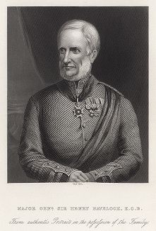Генри Хэвлок (1795 -1857) -  британский генерал-майор, участник колониальных войн в Индии. Gallery of Historical and Contemporary Portraits… Нью-Йорк, 1876