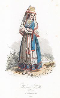 Женщина с Вялки. Лист 92 из "Modes et Costumes historiques", Париж, 1860 год