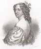 Тридцатилетняя война. Кристина (8 декабря 1626 -- 19 апреля 1689) -- королева Швеции, дочь Густава II Адольфа и Марии Элеоноры Бранденбургской, отрекшись от престола, перешла в католичество (1654). Trettio-ariga krigets markvardigaste personer. Стокгольм, 1861