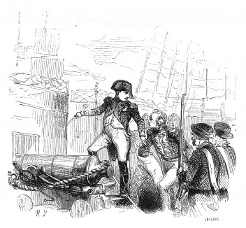 15 июля 1815 г. император Наполеон садится на корабль «Беллерофонт», отплывающий в Англию. Он не позволяет Беккеру провожать его, чтобы избежать возможных слухов о предательстве генерала. Histoire de l’empereur Napoléon, Париж, 1840