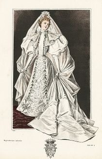 Свадебное платье из журнала La Mode de Style, выпуск № 5, 1896 год.