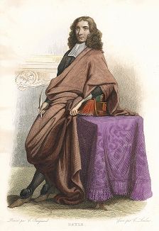 Пьер Бейль (1647-1706) - французский мыслитель. Лист из серии Le Plutarque francais..., Париж, 1844-47 гг. 
