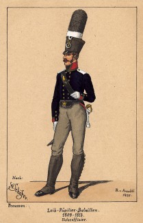 1809-13 г. Унтер-офицер фузилерного батальона прусской лейб-гвардии. Коллекция Роберта фон Арнольди. Германия, 1911-29