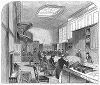 Отделение для работы с секретной корреспонденцией в здании главного почтового управления Великобритании во второй четверти XIX века (The Illustrated London News №113 от 29/06/1844 г.)