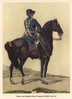 Прусский конный жандарм в 1700 году (из популярной в нацистской Германии работы Мартина Лезиуса Das Ehrenkleid des Soldaten... Берлин. 1936 год)