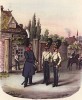 Офицер (слева) и нижние чины прусской конной гвардии в 1809 году (из популярной в нацистской Германии работы Мартина Лезиуса Das Ehrenkleid des Soldaten... Берлин. 1936 год)