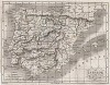 Карта Испании и Португалии времен Испанской кампании Наполеона 1807-14 гг. Составил французский картограф Аристид-Мишель Перро. J.-M. de Norvins, Histoire de Napoleon, т.3. Париж, 1829