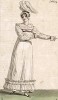 Страусиные перья на соломенной шляпке, платье свободного кроя. Из первого французского журнала мод эпохи ампир Journal des dames et des modes, Париж, 1813. Модель № 1339