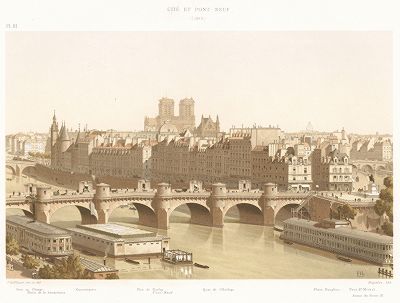 Вид на Сите и Пон-Нёф в 1840 году. Paris à travers les âges..., Париж, 1885. 