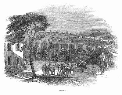 Живописный городок Белпер, расположенный в английском графстве Дербишир, известный своей текстильной промышленностью (The Illustrated London News №92 от 03/02/1844 г.)