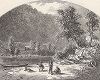 Пейзаж с рекой и рыбаками, штат Делавэр. Лист из издания "Picturesque America", т.I, Нью-Йорк, 1872.