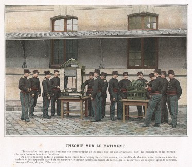 Теоретические занятия французских пожарных. L'Album militaire. Livraison №10. Sapeurs-Pompiers. Париж, 1890