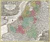 Карта Нижних земель. XVII Provinciae Belgii sive Germaniae Inferioris prise. temporib. Burgundico S.R.I.
