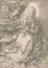 Мадонна, коронуемая ангелом. Гравюра Альбрехта Дюрера, выполненная в 1520 году (Репринт 1928 года. Лейпциг)