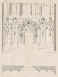 Регенсбургский собор, лист 8. Die Architectur des Mittelalters in Regensburg..., Нюрнберг, 1834-39 гг. 