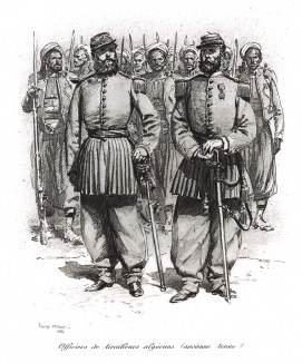 Алжирские стрелки (из Types et uniformes. L'armée françáise par Éduard Detaille. Париж. 1889 год)