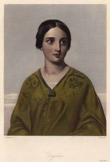 Вергилия, героиня пьесы Уильяма Шекспира «Кориолан». The Heroines of Shakspeare. Лондон, 1848