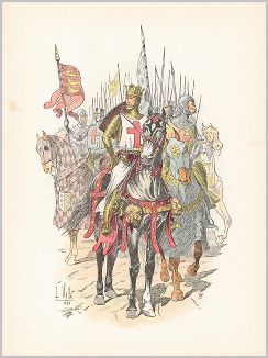 Копия «Ричард Львиное Сердце (1157--1999) -- самый известный крестоносец и король Англии (из "Иллюстрированной истории верховой езды", изданной в Париже в 1891 году)»