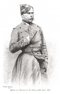 Полевая форма гвардейского улана французской кавалерии образца 1859 года (из Types et uniformes. L'armée françáise par Éduard Detaille. Париж. 1889 год)