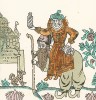 Немка - жена султана учит его пить вино, а он пьян давно. "Картинки - война русских с немцами". Петроград, 1914