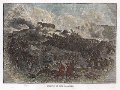 Захват Малахова кургана французскими войсками 27 августа 1855 года. Zigzag Journeys in the Orient. Бостон, 1883