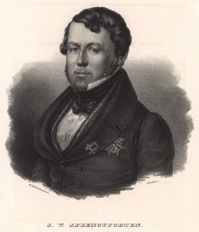 Якоб Вильгельм Спренгтпортен (9 октября 1794 - 29 сентября 1875), барон, государственный чиновник и военный, член Королевской академии наук (1848). Stockholm forr och NU. Стокгольм, 1837