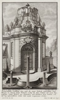 Летний павильон с балдахином на крыше. Johann Jacob Schueblers Beylag zur Ersten Ausgab seines vorhabenden Wercks. Нюрнберг, 1730